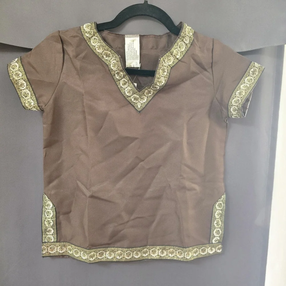 G.C Kids Renaissance Shirt Cloak Belt Medieval Costume Hooded Cape 3-4 Years Cos